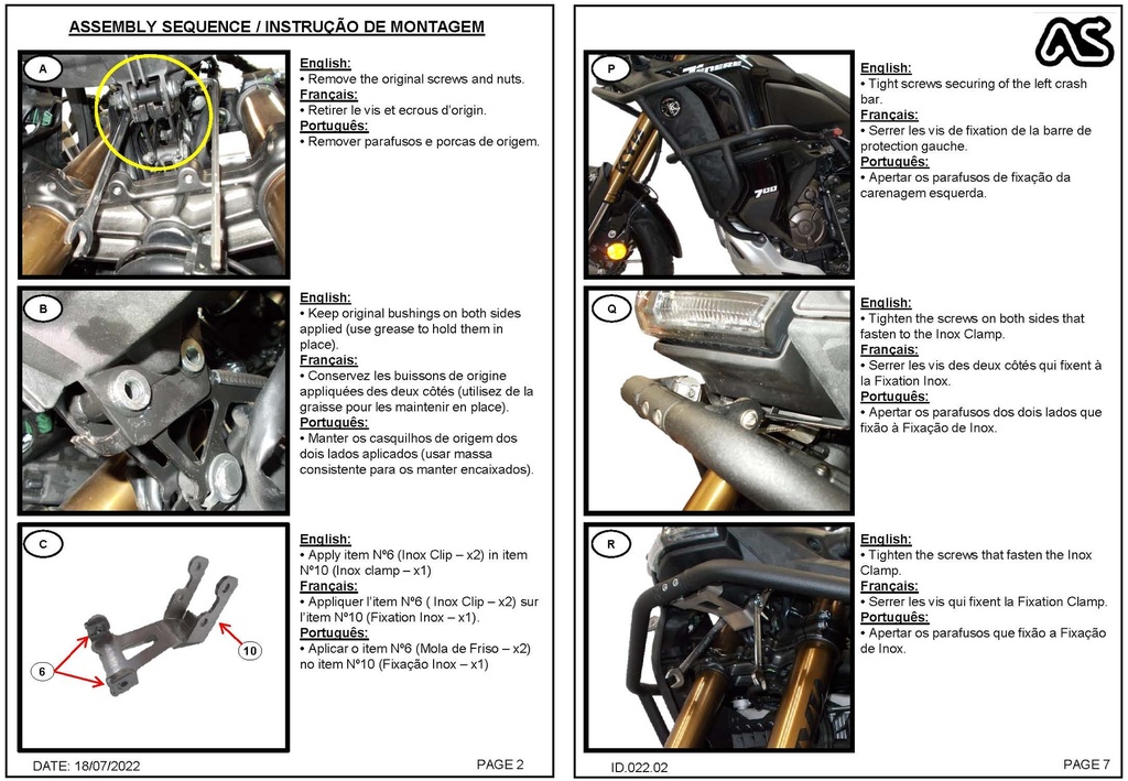 Adventure Spec Yamaha Tenere 700 World Raid Aluminium Crashbars