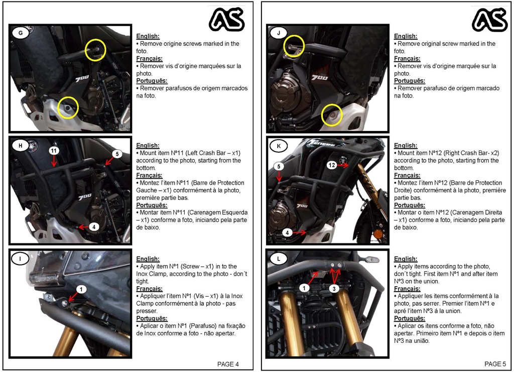 Adventure Spec Yamaha Tenere 700 World Raid Aluminium Crashbars