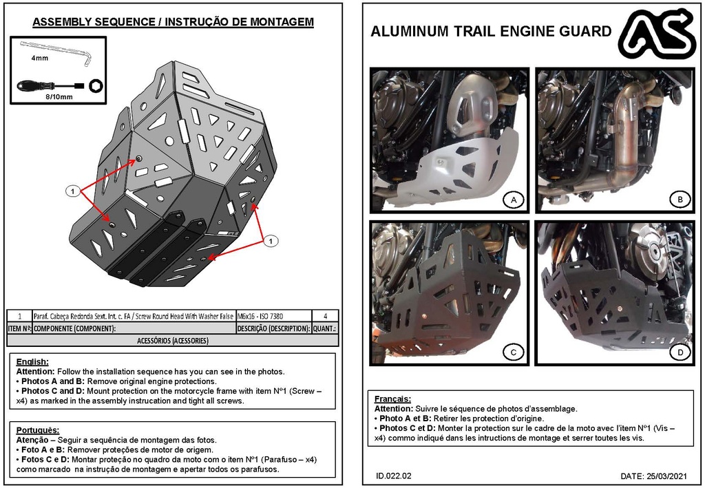 Adventure Spec Yamaha Tenere 700 World Raid Bashplate