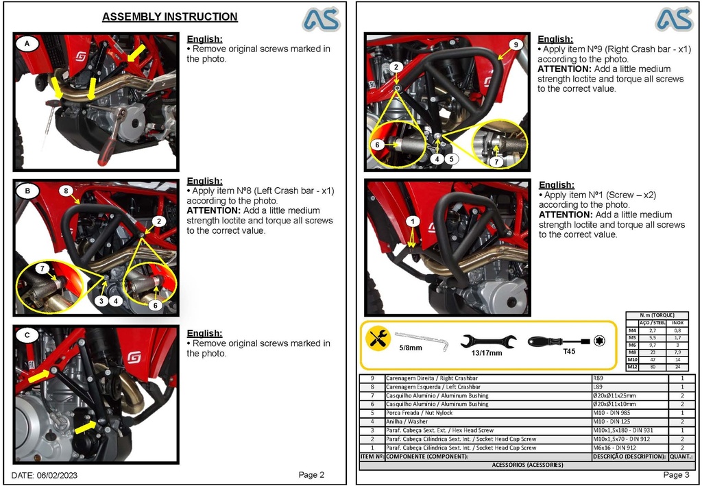 Adventure Spec KTM 690 GasGas 700 Husqvarna 701 Crash Bars